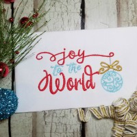 Joy to the World Christmas Machine Embroidery Design